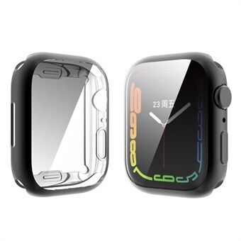 ENKAY Full Protection Elektrobelagt TPU Smart Watch Case med 9H herdet glass skjermbeskytter for Apple Watch Series 7 41mm