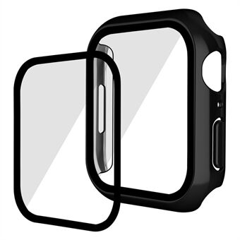 ENKAY 9H skjermbeskytter i herdet glass Elektroplettering, hard PC-klokkedeksel for Apple Watch Series 7 45 mm