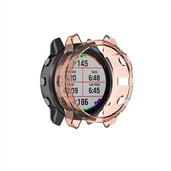For Garmin Fenix ​​​​6S/6S Pro Transparent TPU Anti-aldring Smart Watch Frame Protective Case