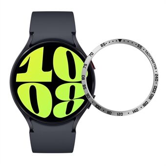 Bezel Ring for Samsung Galaxy Watch6 44mm, rustfritt Steel anti- Scratch selvklebende dekselbeskytter (type E)