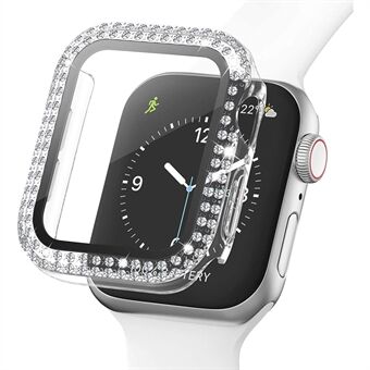 Shiny Rhinestone beskyttende klokkedeksel med herdet glassfilm for Apple Watch Series 3/2/1 38 mm