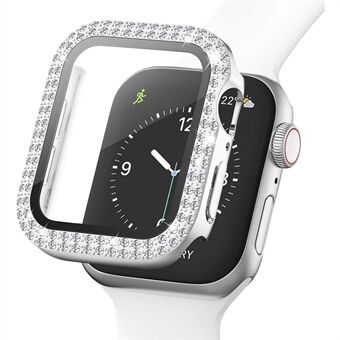 Rhinestone Decor Smart Watch Case Cover med herdet glass skjermbeskytter for Apple Watch Series SE / 6/5/4 44mm