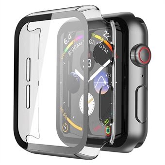 Hard PC-veske med berøringsfølsom skjermbeskytter i herdet glass for Apple Watch Series 7 41 mm - Gjennomsiktig