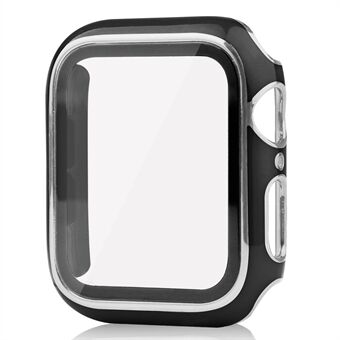 Elektroplettering Hard PC Watch Case Cover med herdet glass skjermbeskytter for Apple Watch Series 7 45mm