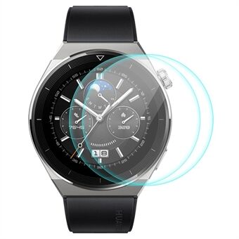 ENKAY 2 stk / sett for Huawei Watch GT 3 Pro 46 mm høy aluminium silikonglass antieksplosjonsfilm 0,2 mm 9H HD herdet glass skjermbeskytter