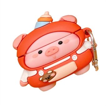 For Apple AirPods Pro Earphone Full beskyttelse Silikonetui Cute Piggy Design Ladeboks Støtsikker dekselbeskytter med krok