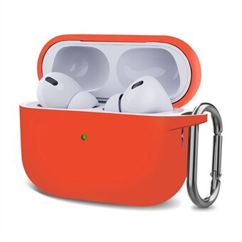 For AirPods Pro 2 Bluetooth-øretelefoner Silikonetui i ett stykke fortykkede hodetelefoner Øreplugger beskyttende deksel med anti-tapt spenne