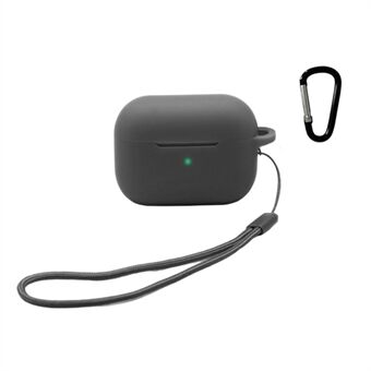 For Apple AirPods Pro 2-øretelefoner Silikonetui Bluetooth-øreplugger Ladeboks Anti-dråpedeksel med håndstropp og karabinkrok