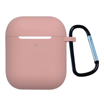 For Apple AirPods med ladeveske (2016) / (2019) / AirPods med trådløst ladedeksel (2019) Støtsikkert deksel Bluetooth ørepropper Protector 2,5 mm fortykket silikonetui med spenne