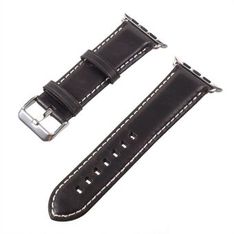 Vintage Oil Wax Genuine Leather Watch Band for Apple Watch Series 5 4 40mm, Series 3 / 2 / 1 38mm