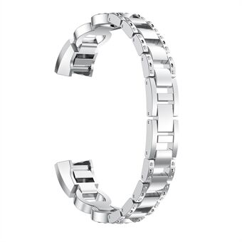 8-shape Rhinestone Decor Alloy Watch Band for Fitbit Alta