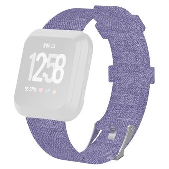 Classic Buckle Canvas Watch Band with Spring Bar for Fitbit Versa