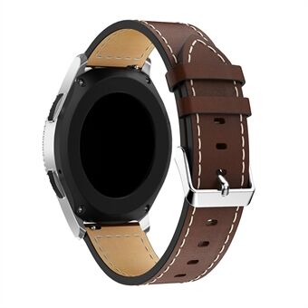 22mm Genuine Leather Watch Strap with White Stitching for Samsung Galaxy Watch 46mm Etc