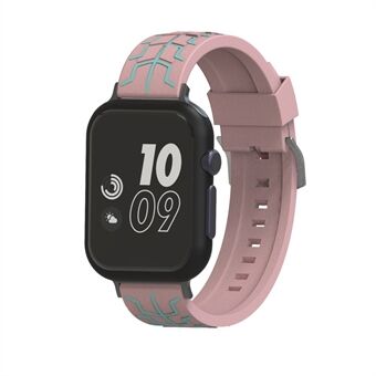 Fish Bone Pattern Soft Silicone Watch Band for Apple Watch Series 4 44mm Series 3/2/1 42mm