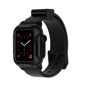 Myk silikon klokkerem + klokkeveske til Apple Watch Series 3/2/1 42mm - helt svart