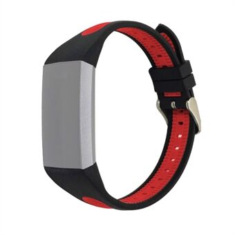 To-farget silikon håndleddsrem for Fitbit Charge 4/3