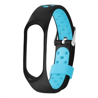 Bi-color Silicone Wrist Strap with Metal Buckle for Xiaomi Mi Band 4