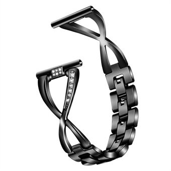 20 mm X-form aluminiumslegering diamantklokkerem for Samsung Galaxy Watch 42 mm - Svart