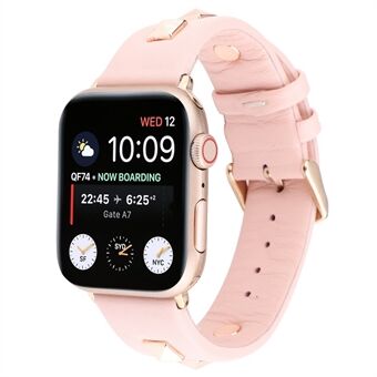 Ekte skinnurrem Smart Watch Band Watchband with Rose Gold Fastener for Apple Watch Series 1 2 3 38mm / Apple Watch Series 4 5 40mm