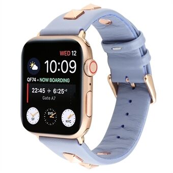 Ekte skinnurrem Smart Watch Band Watchband med Rose Gold Fastener for Apple Watch Series 1 2 3 42mm / Apple Watch Series 5 4 44mm