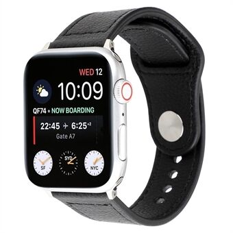 Ekte skinnurrem Smart Watch Band Watchband med nagelfeste for Apple Watch Series 1 2 3 42mm / Apple Watch Series 5 4 44mm