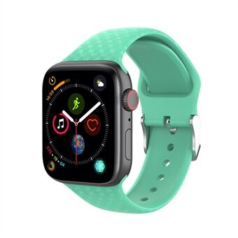 3D Diamond Texture Silicone Watch Strap for Apple Watch Series 6 SE 5 4 44mm / Series 3 2 1 42mm - lysegrønn