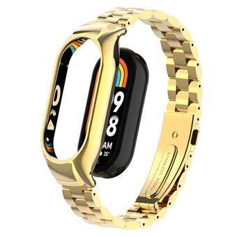 For Xiaomi Smart Band 8 Metal Watch Band 3-perlerrem erstatning med Watch Case