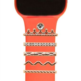 Universal Smart Watch Band Charms Metal Dekorative Charms Loops Klokkereim Ornamenter med Rhinestone