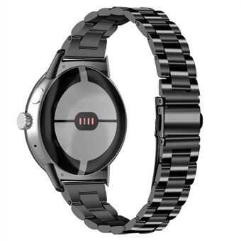 For Google Pixel Watch Stilig 3 perler, rustfritt Steel Smart Watch Band Business Casual Erstatningshåndleddsrem