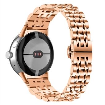 For Google Pixel Watch Luxury Rustfritt Steel 7 Perler Erstatning Armbånd Smart Watch Strap