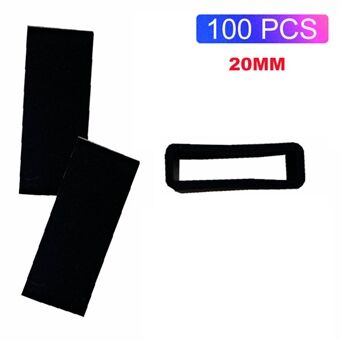 100PCS/Pack Silicone Buckle Ring Loop Holder for Smart Bracelet Watch Band, Size: 20mm - Black