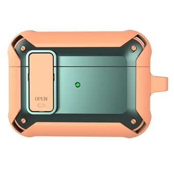 For AirPods Pro 2 Ladeveske Deksel Bluetooth-hodesettbeskytter Anti-dråpedeksel Scratch silikon+PC-deksel med spenne/lås