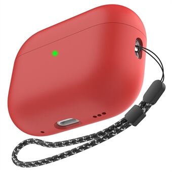 AHASTYLE WG100 for Apple AirPods Pro 2 Anti- Scratch ørepluggdeksel PC + silikon øretelefon ladeboksdeksel med håndstropp