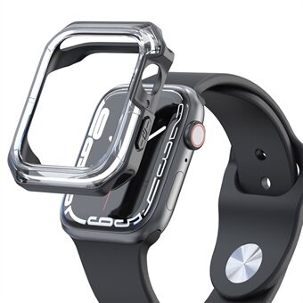 For Apple Watch Series 7 41 mm myk TPU gjennomsiktig tofarge uthulet anti-fall deksel