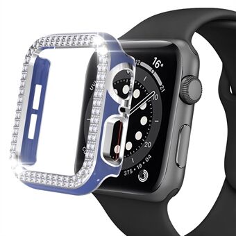For Apple Watch Series 1/2/3 38 mm Two Rhinestones Design PC Watch Half Case Galvanisering Anti Scratch deksel