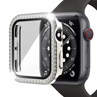 For Apple Watch Series 1/2/3 42 mm fallsikker Anti- Scratch Rhinestone + PC + Herdet glass Smart Watch Case Cover