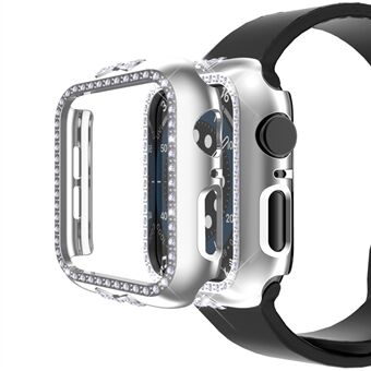 For Apple Watch Series 4/5/6 44mm / SE 44mm Bowknot Rhinestones Decor Watch Case Anti-drop PC Halvt beskyttelsesdeksel