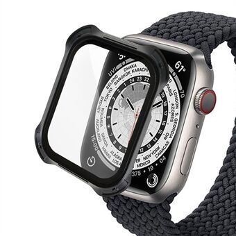 RURIHAI For Apple Watch Series 7 45 mm Hard PC Watch Case Skjermbeskytter i herdet glass med full dekning