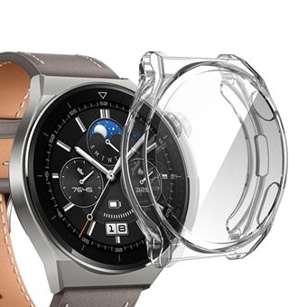ENKAY for Huawei Watch GT 3 Pro 46 mm Anti- Scratch TPU beskyttende klokkedeksel med 9H herdet glass skjermbeskytter
