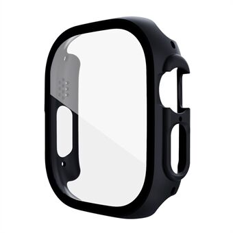 For Apple Watch Ultra 49 mm hardt PC-deksel med herdet glass skjermbeskytter montert Ripebestandig beskyttelsesdeksel