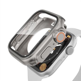 Vanntett deksel med full dekning for Apple Watch Series 8 7 45 mm, hard PC-klokkeveske med skjermbeskytter i herdet glass