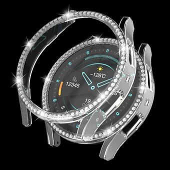 For Samsung Galaxy Watch6 44 mm hardt PC-deksel med rhinestone-dekorert klokke hult deksel