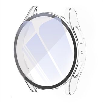 For Samsung Galaxy Watch6 44 mm hardt PC-deksel med herdet glassfilm full dekning, beskyttende klokkedeksel