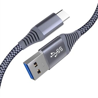 USB 3.0 til USB-C hurtigladende nylonflettet ladekabel, 1,2m