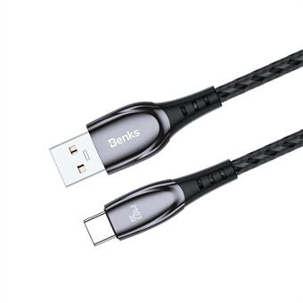 BENKS D40 25W USB A til Type C sinklegering datakabel flettet ladeledning 120cm