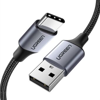 Quick 1,5 m USB2.0 til Type-C aluminiumskall Nylon flettet kabelstøtte 3A Maks hurtiglading og høyhastighets dataoverføring