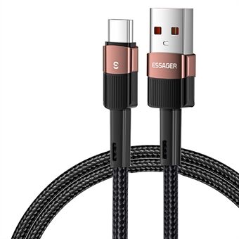 ESSAGER 2m flettet design USB til Type C-kabel 6A hurtiglading 480 Mbps overføringsledning for nettbrett bærbar smarttelefon