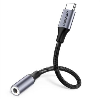 UGRREN USB Type-C til 3,5 mm adapter for hodetelefonkontakt for kvinner Aux-lydkabel