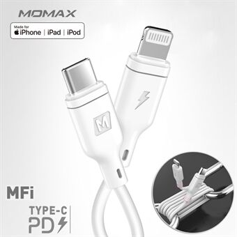 MOMAX DL36 [PD Fast Charge] [MFI-sertifisert] 1,2M Type-C til Lightning 8 Pin Data Sync PD ladekabel