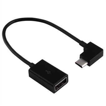 UC-017 rettvinklet 90 grader Type-C hann til USB 2.0 hunn OTG-kabel for telefonnettbrett og bærbar PC - svart